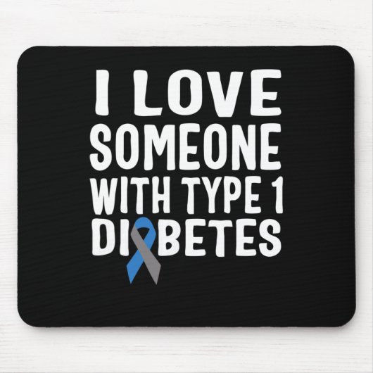 1型糖尿病の人を愛する認識度1 マウスパッド (正面)
