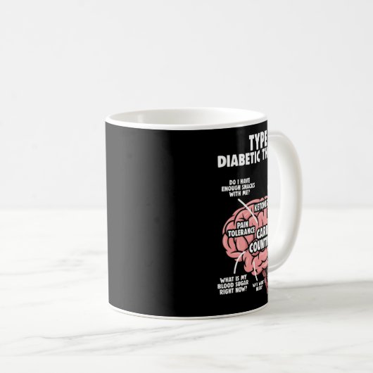 1型糖尿病の戦士の糖尿病が待っている コーヒーマグカップ (正面右)