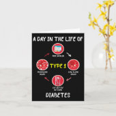 1型糖尿病の生活の一日認識度直径 カード (黄色い花)