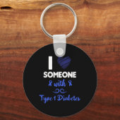 1型糖尿病の糖尿病患者を愛する キーホルダー (正面)