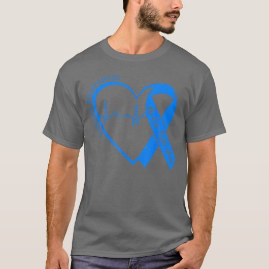 1型糖尿病の認識を支援 T1D ハートリボン Tシャツ (正面)