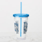 1型糖尿病アクリルカップふた付きわら アクリルタンブラー (右)