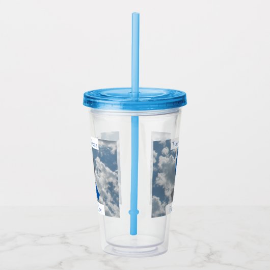 1型糖尿病アクリルカップふた付きわら アクリルタンブラー (右)