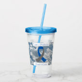 1型糖尿病アクリルカップふた付きわら アクリルタンブラー (裏面)