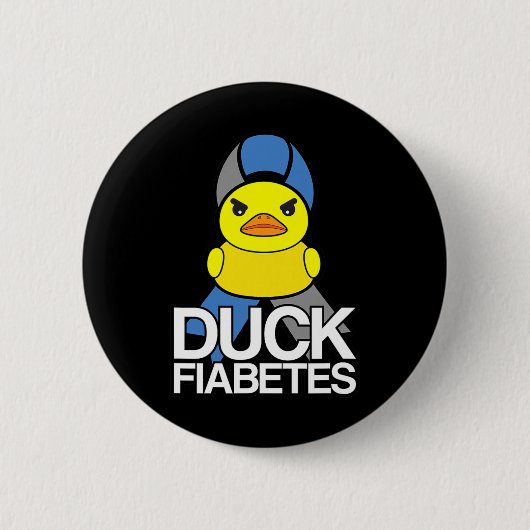 1型糖尿病アヒルFiabetes T1d認識度 缶バッジ (正面)