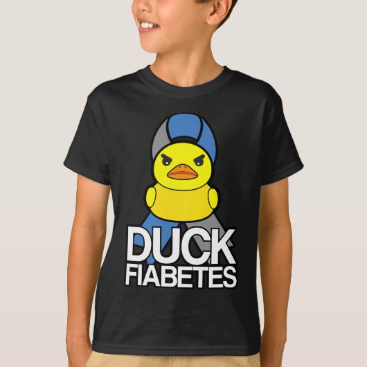 1型糖尿病アヒルFiabetes T1D認識度 Tシャツ (正面)