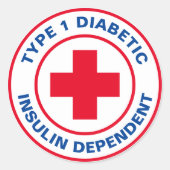 1型糖尿病インスリン依存性糖尿病性医療 ラウンドシール (正面)
