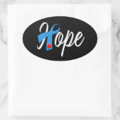 1型糖尿病ブルーリボン認識度希望 楕円形シール (バッグ)