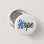 1型糖尿病ブルーリボン認識度希望 缶バッジ (正面&裏面)