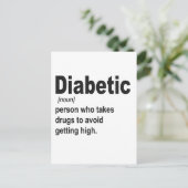 1型糖尿病ユーモア認識ギフト ポストカード (スタンド正面)