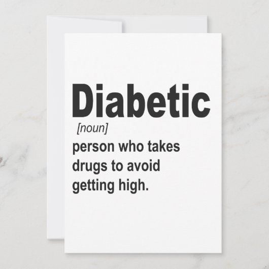 1型糖尿病ユーモア 誕生日プレゼント 招待状 (正面)