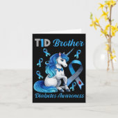 1型糖尿病兄弟の意識向上ユニコーンサポートT1d カード (黄色い花)