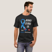 1型糖尿病啓発 ブルーリボン Just Cure It Tシャツ (正面フル)