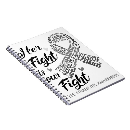 1型糖尿病彼女の戦いは私たちの戦い ノートブック (右側)