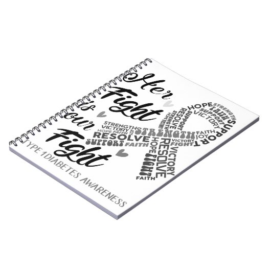 1型糖尿病彼女の戦いは私たちの戦い ノートブック (左側)