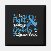 1型糖尿病彼女の戦いは私の戦い糖尿病Awa マグネット (正面)