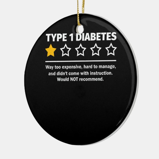 1型糖尿病推奨T1D認識度ワンスター セラミックオーナメント (左)