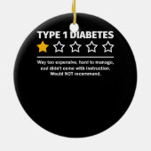 1型糖尿病推奨T1D認識度ワンスター セラミックオーナメント (裏面)