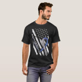 1型糖尿病認知家族支援USAフラグ Tシャツ (正面フル)