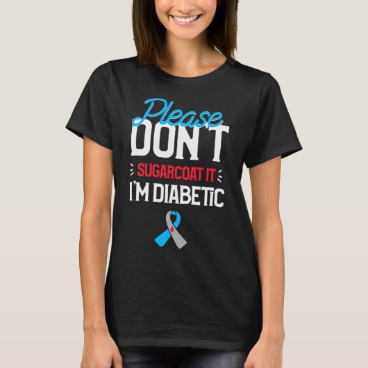 1型糖尿病認識度お願いSugarcoat D Tシャツ (正面)