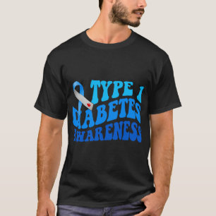 1型糖尿病認識度ブルーリボンT1D戦士 Tシャツ