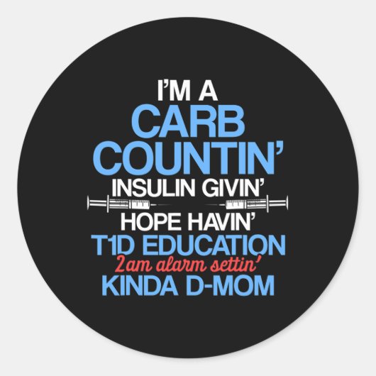 1型糖尿病認識度ママT1d戦士サバイバー ラウンドシール (正面)