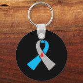 1型糖尿病認識度リボンバッジ キーホルダー (正面)