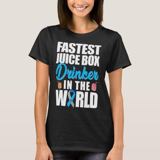 1型糖尿病認識度最速ジュースボックスドリンケ Tシャツ (正面)