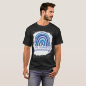 1型糖尿病認識度漂白レインボーブルー里 Tシャツ (正面フル)