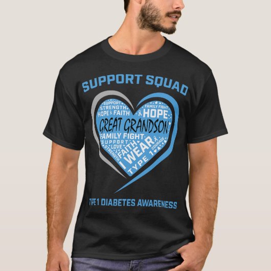 1型糖尿病認識度素晴らし孫サポートT Tシャツ (正面)