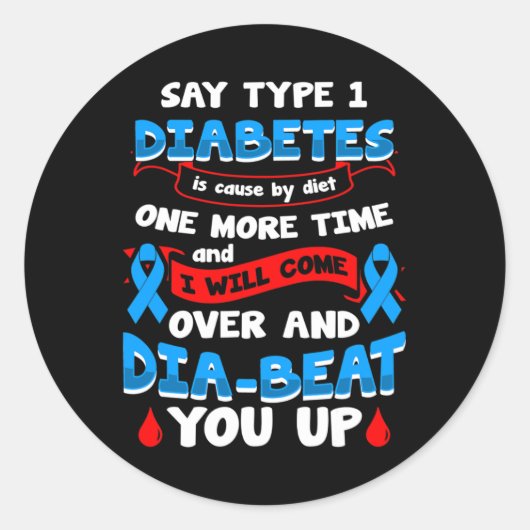 1型糖尿病認識度1 ラウンドシール (正面)