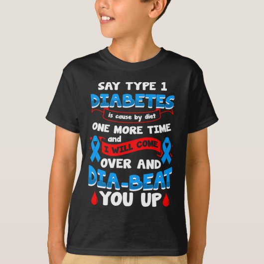 1型糖尿病認識度1 Tシャツ (正面)