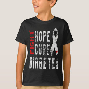 1型糖尿病認識度 – 糖尿病を治す Tシャツ