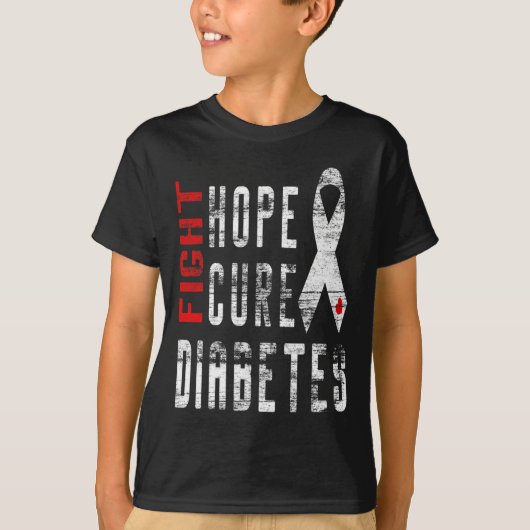 1型糖尿病認識度 – 糖尿病を治す Tシャツ (正面)