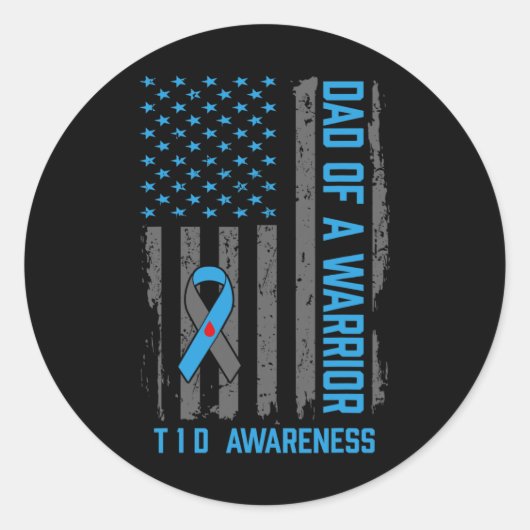 1型糖尿病認識度T1Dウォリアタイプパパ ラウンドシール (正面)
