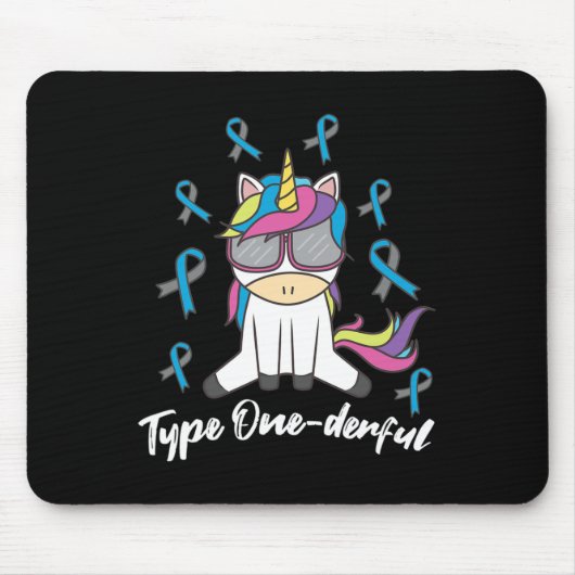 1型糖尿病 T1D ユニコーン オンリーワン アウェアネ マウスパッド (正面)