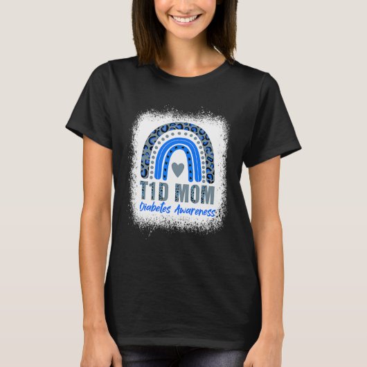 1型糖尿病T1dママ糖尿病認識度ヒョウ Tシャツ (正面)