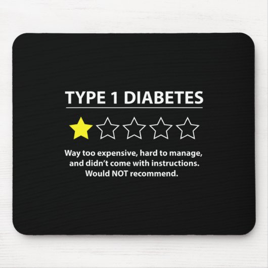 1型糖尿病T1d一星評価おもしろい認識度 マウスパッド (正面)
