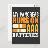 1型糖尿病T1D認識度糖尿病電池 ポストカード (正面/裏面)