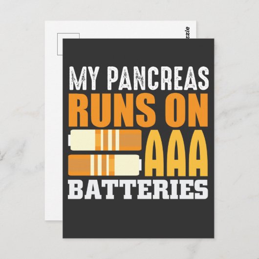 1型糖尿病T1D認識度糖尿病電池 ポストカード (正面/裏面)