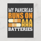 1型糖尿病T1D認識度糖尿病電池 ポストカード (正面)