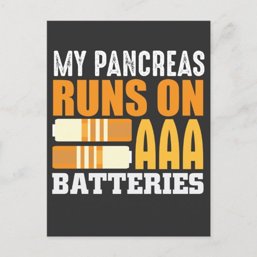 1型糖尿病T1D認識度糖尿病電池 ポストカード (正面)