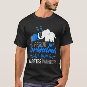 1型誇りを持った糖尿病戦士のおばあちゃん Tシャツ