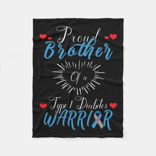 1型誇りを持った糖尿病戦士アワレネの兄弟 フリースブランケット (正面)