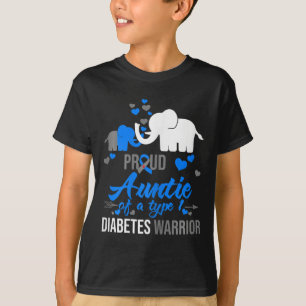 1型誇りを持った糖尿病戦士ギフトの叔母 Tシャツ