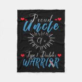 1型誇りを持った糖尿病戦士認識度の叔父 フリースブランケット (正面)