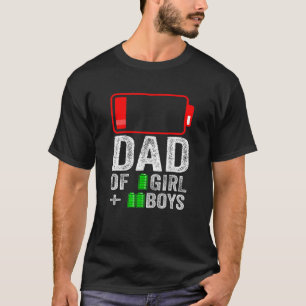 1女の子2男の子のメンズパパ息子の娘の父 Tシャツ
