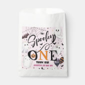 1女不気味子ハロウィーン1st誕生日パーティーピンク フェイバーバッグ (正面)