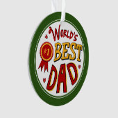 #1子供からの最も最高のなパパのおもしろいのカッコいいのクリスマスのギフト オーナメント (正面)