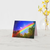 1宇宙虹の小さなグリーティングカード カード (黄色い花)